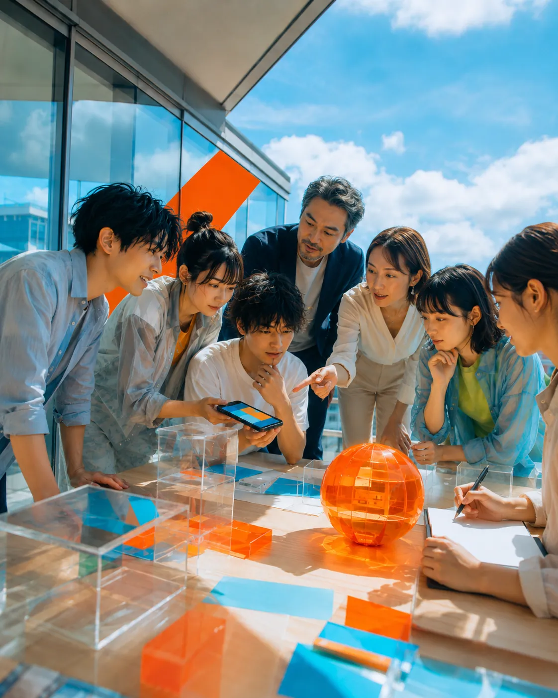 メンタリングの場面。試作品や事業案に対してフィードバックを受け、磨きこむ学生たち